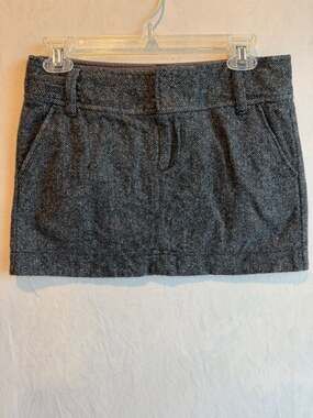 Y2K American Eagle Outfitters Women's Wool Herringbone Mini Skirt Size 4